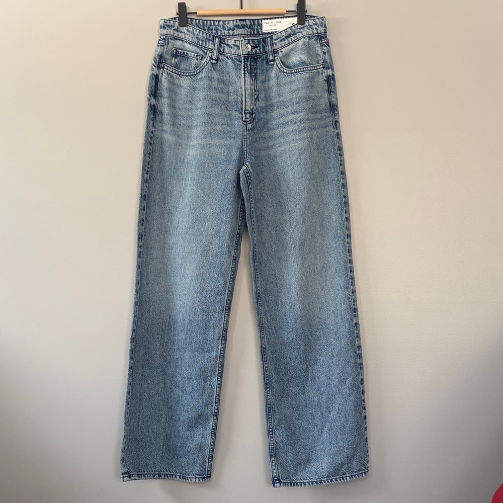 Rag & Bone Cloud Lori Wide Leg Jean Size 26 Blue Dubois Wash Soft Comfy